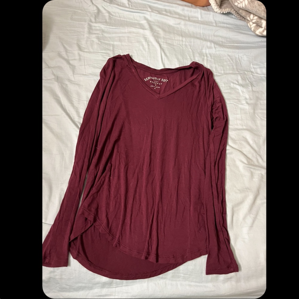 Maroon Soft Long Sleeve Shirt from Aeropostale, Sz XS